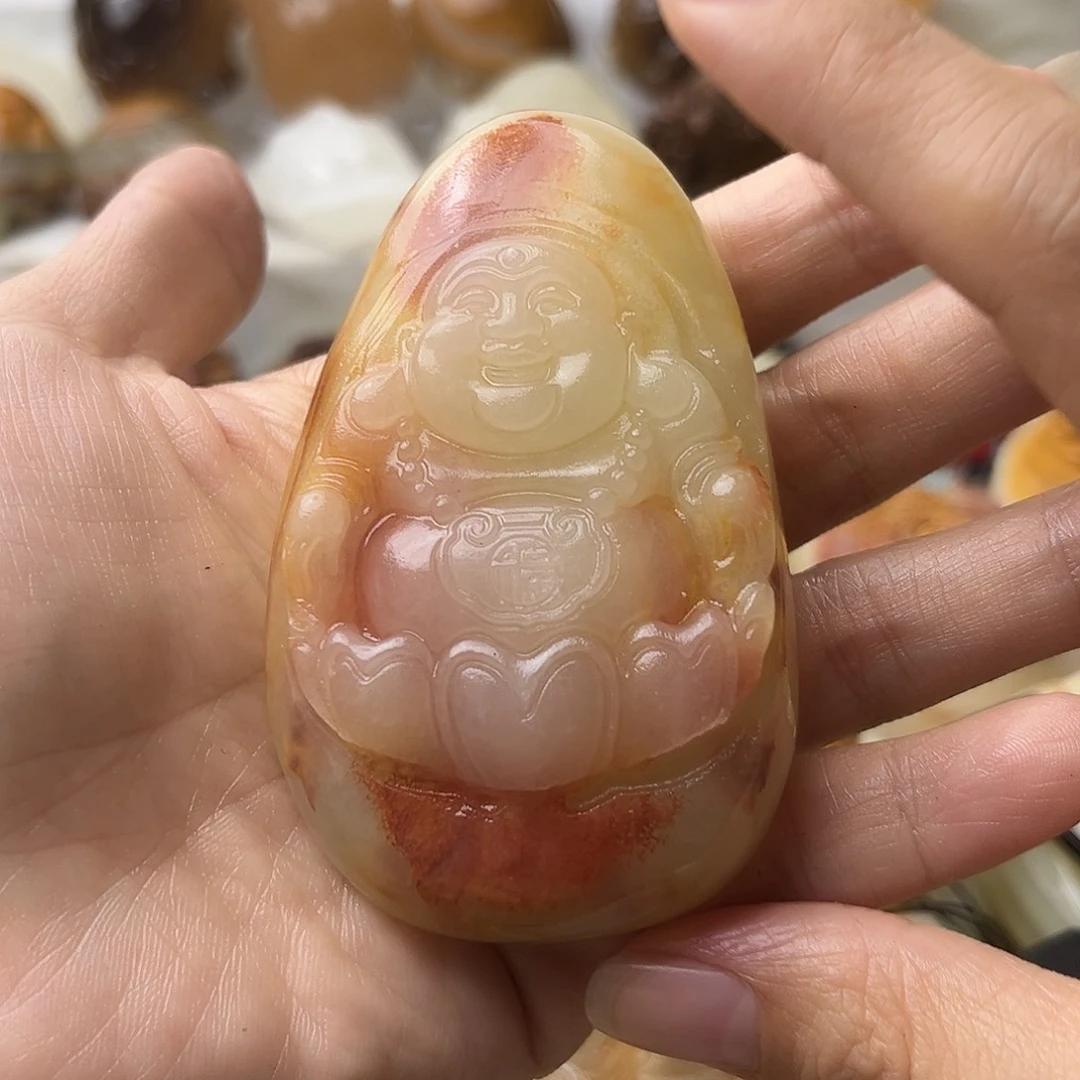 石材方解石手把摆件不退换佛微瑕