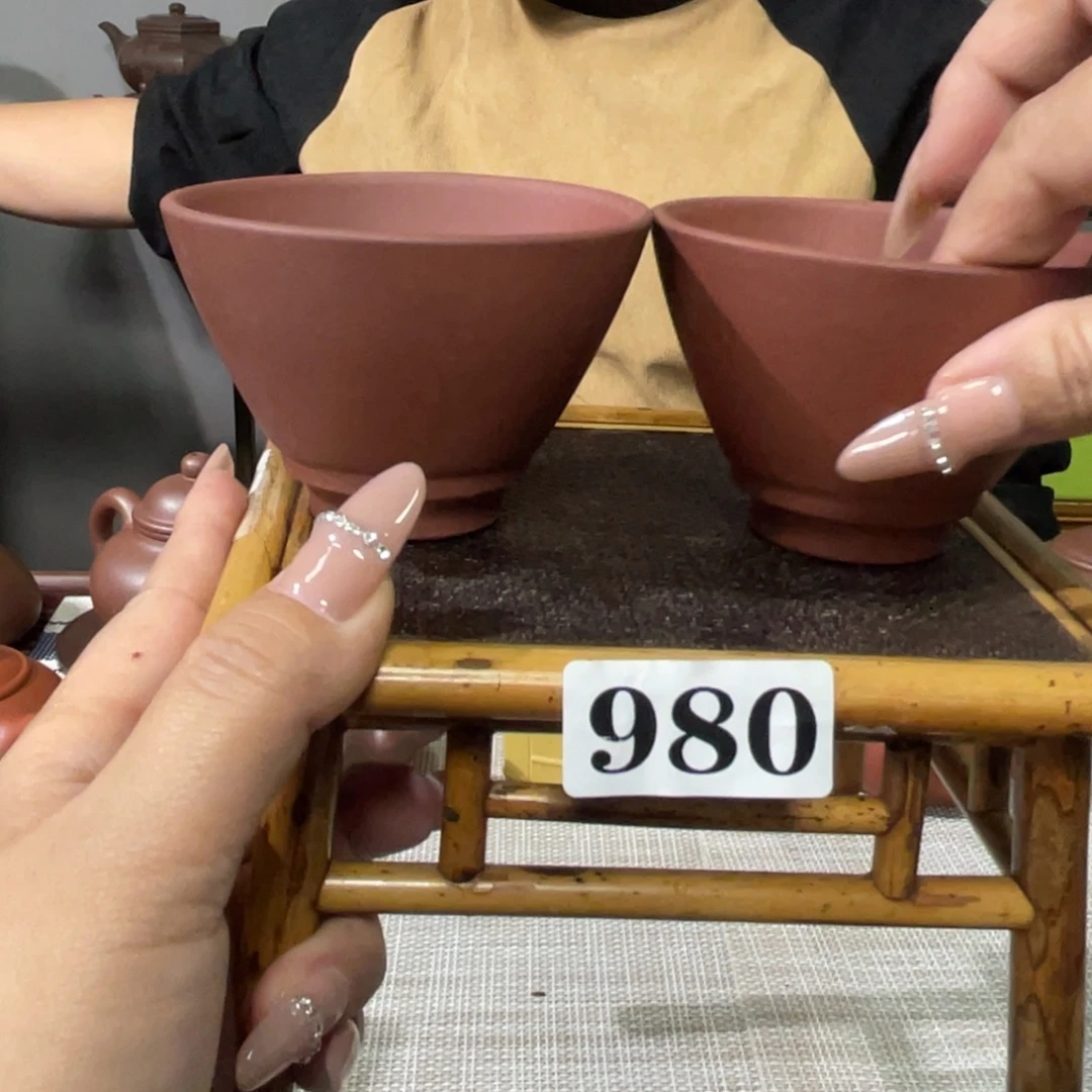 紫砂茶杯宜兴原矿紫砂精品手工