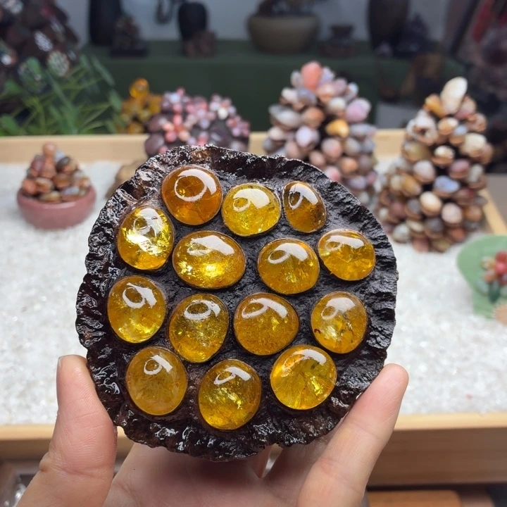 石材木石院子的莲蓬摆件2