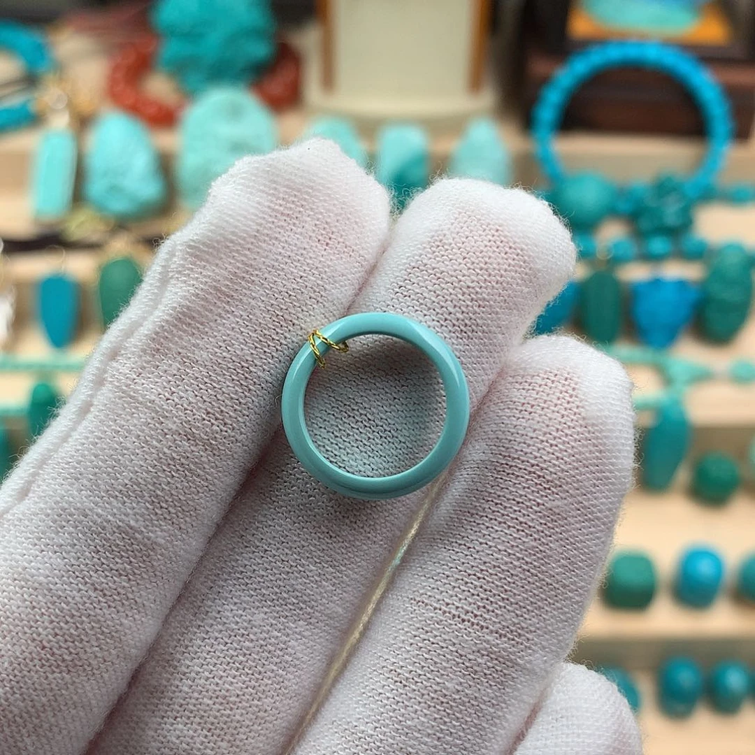 绿松石未镶嵌跑环卡12.5