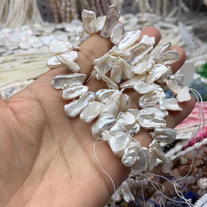 未镶嵌淡水珍珠珠宝半成品一条花瓣巴洛克珍珠