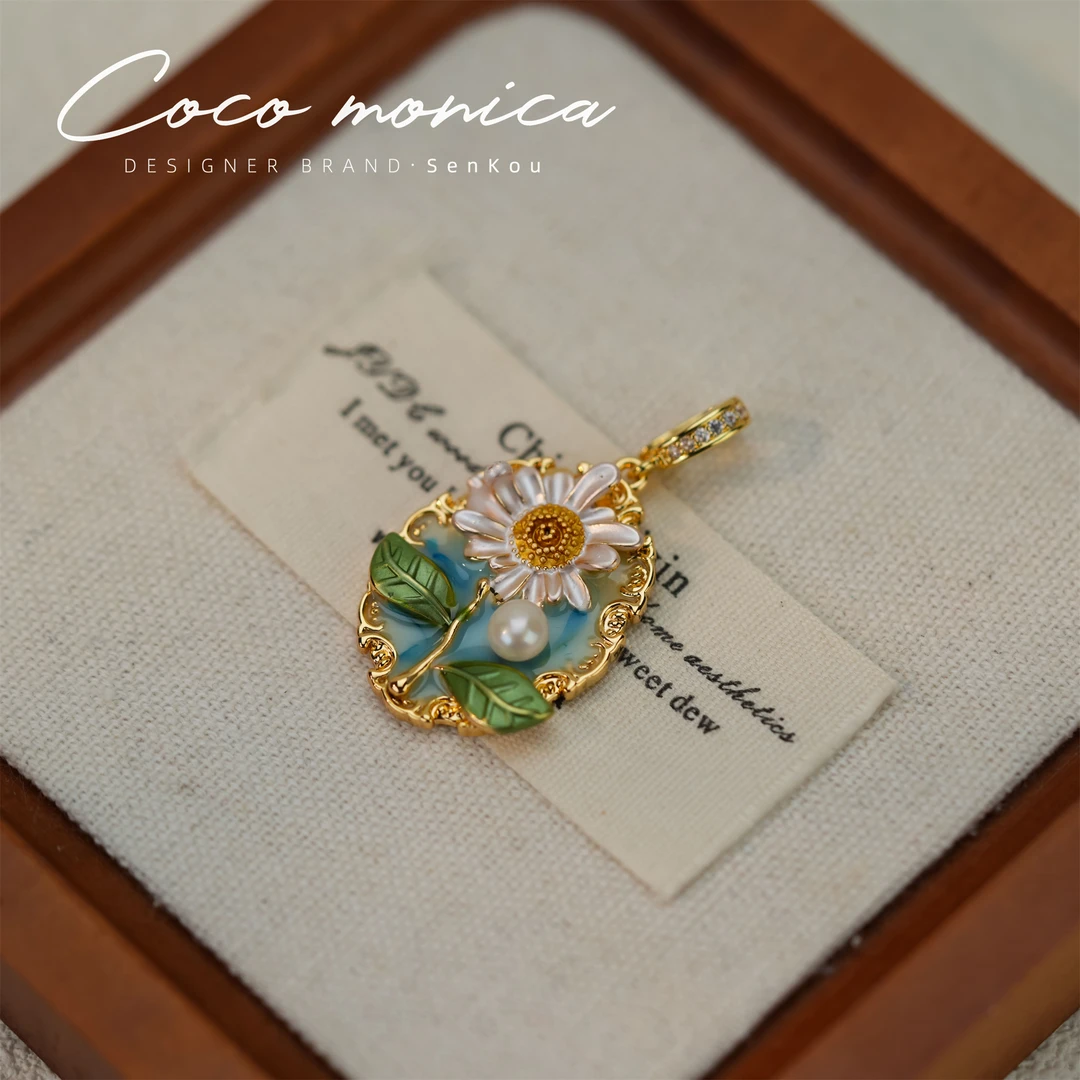 【小霞珠宝】项链手工吊坠国风彩色设计师镶嵌AB370