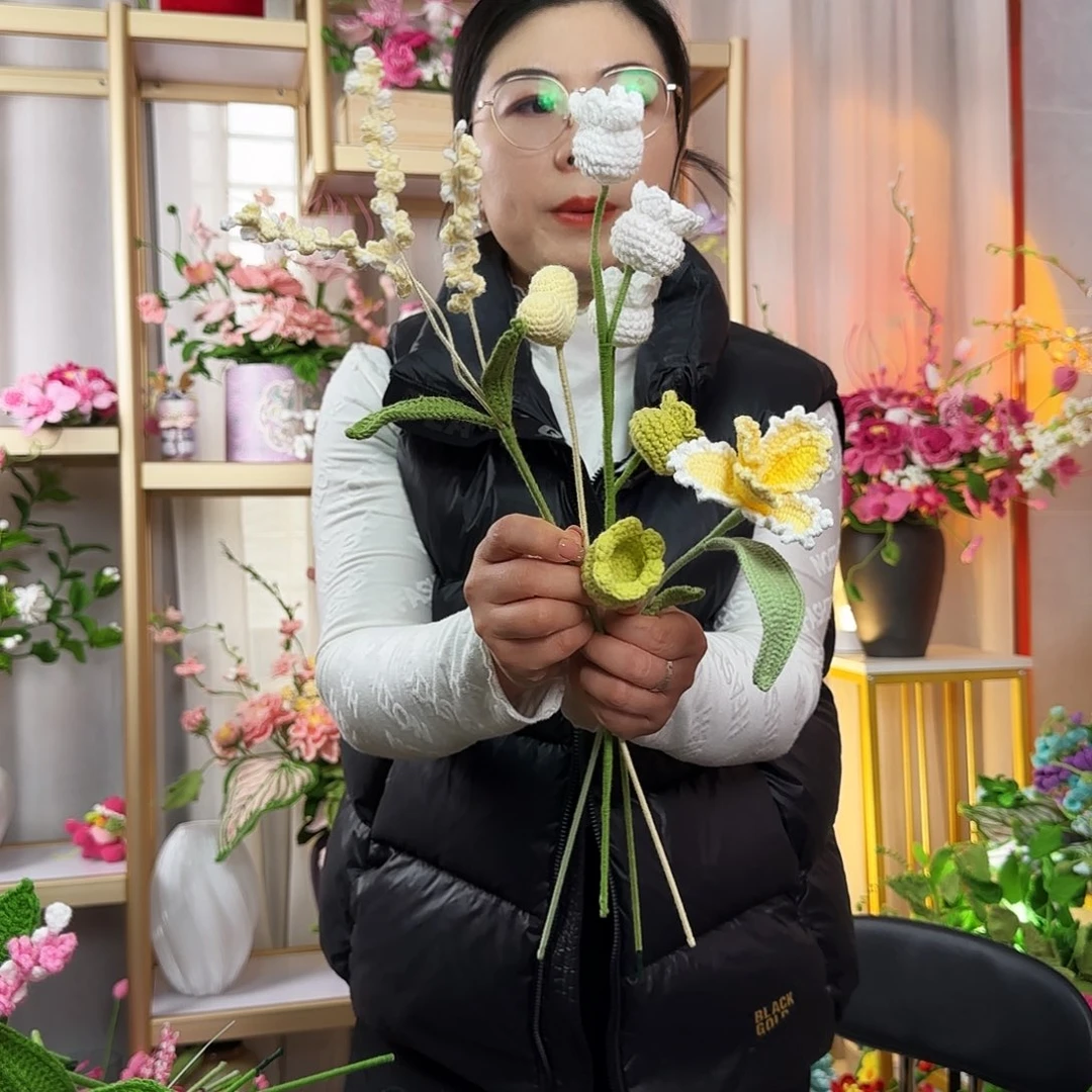 纯手工钩织钩织花束