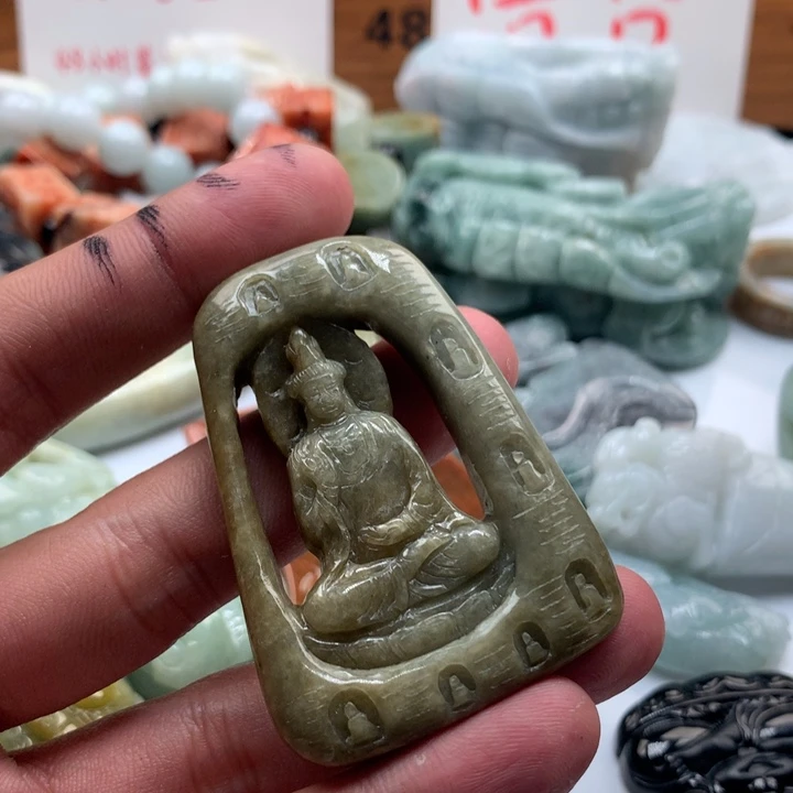 颈饰未镶嵌翡翠保真天然a货翡翠
