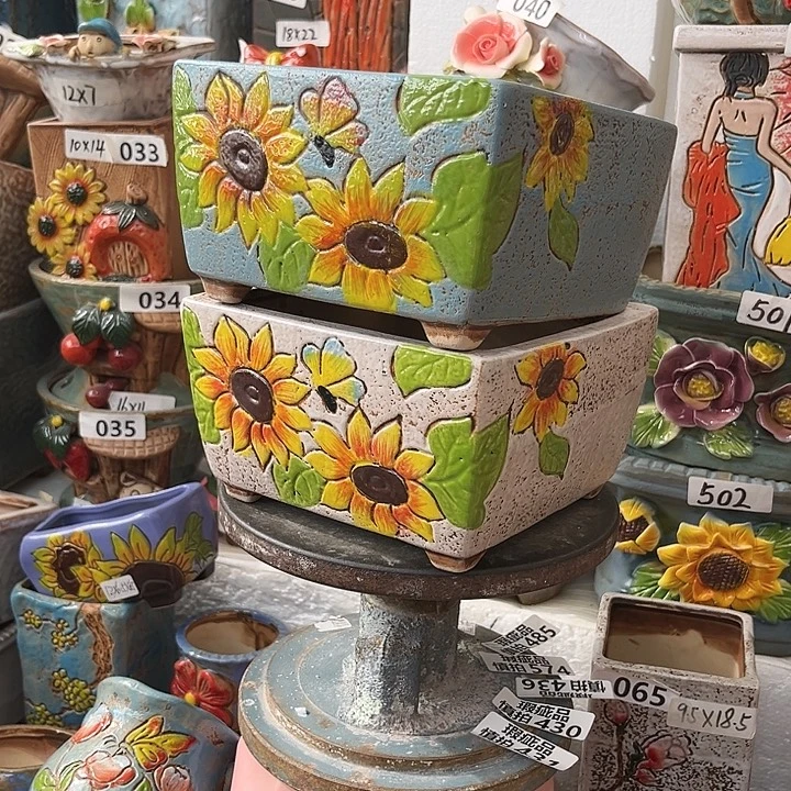 粗陶材质多肉花盆