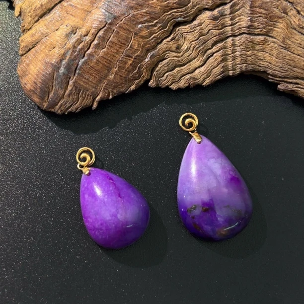 【圣芭黎】18K天然舒俱来吊坠水滴紫罗兰凝胶多样性发发一D1526