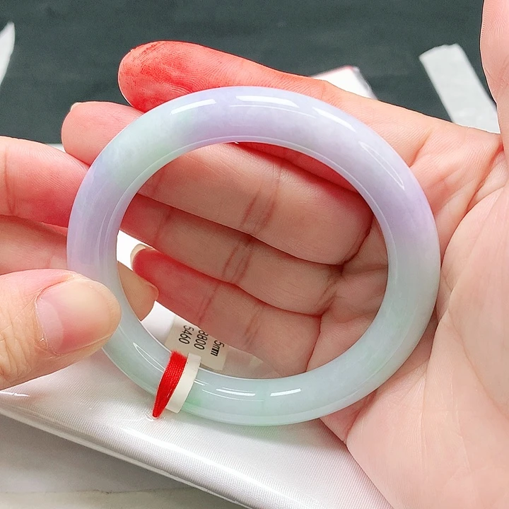 翡翠未镶嵌手镯圆条55