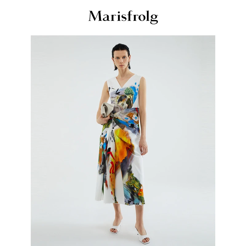 玛丝菲尔气质长裙时尚女士夏季设计师连衣裙A1BW2146E