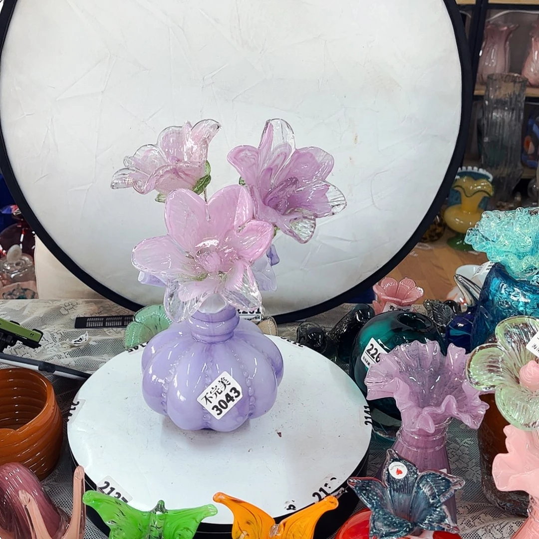 3花1瓶 家悦琉璃工艺品瓶不完美