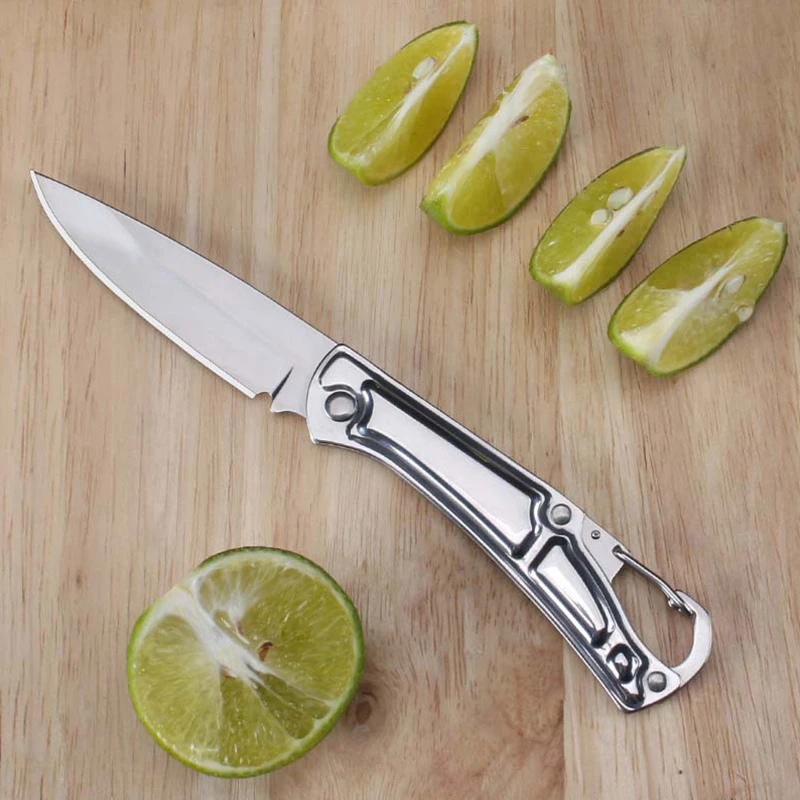 锋利折叠水果刀户外露营手把肉小刀便携式钥匙扣开箱刀家用瓜果刀