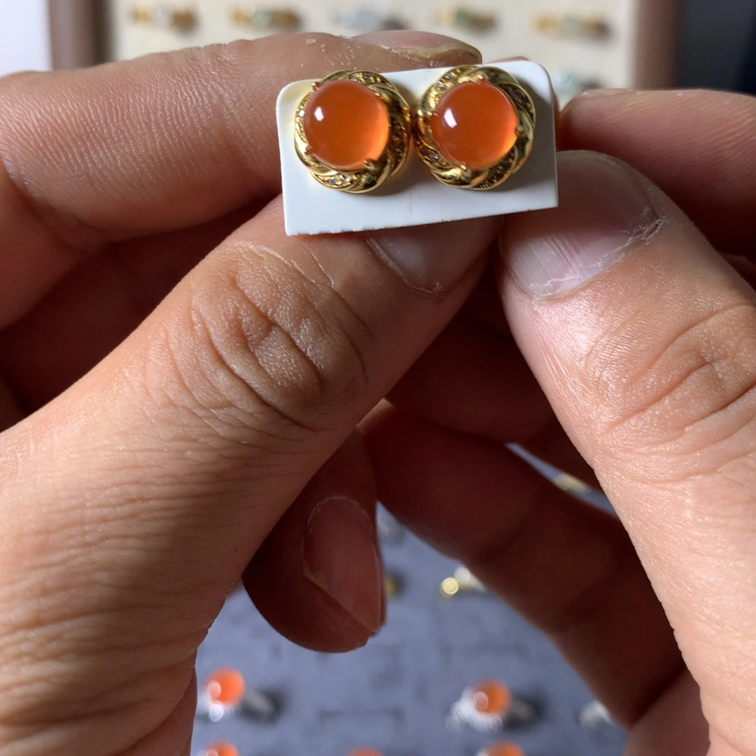 蛋***甜翡翠未镶嵌戒指0043