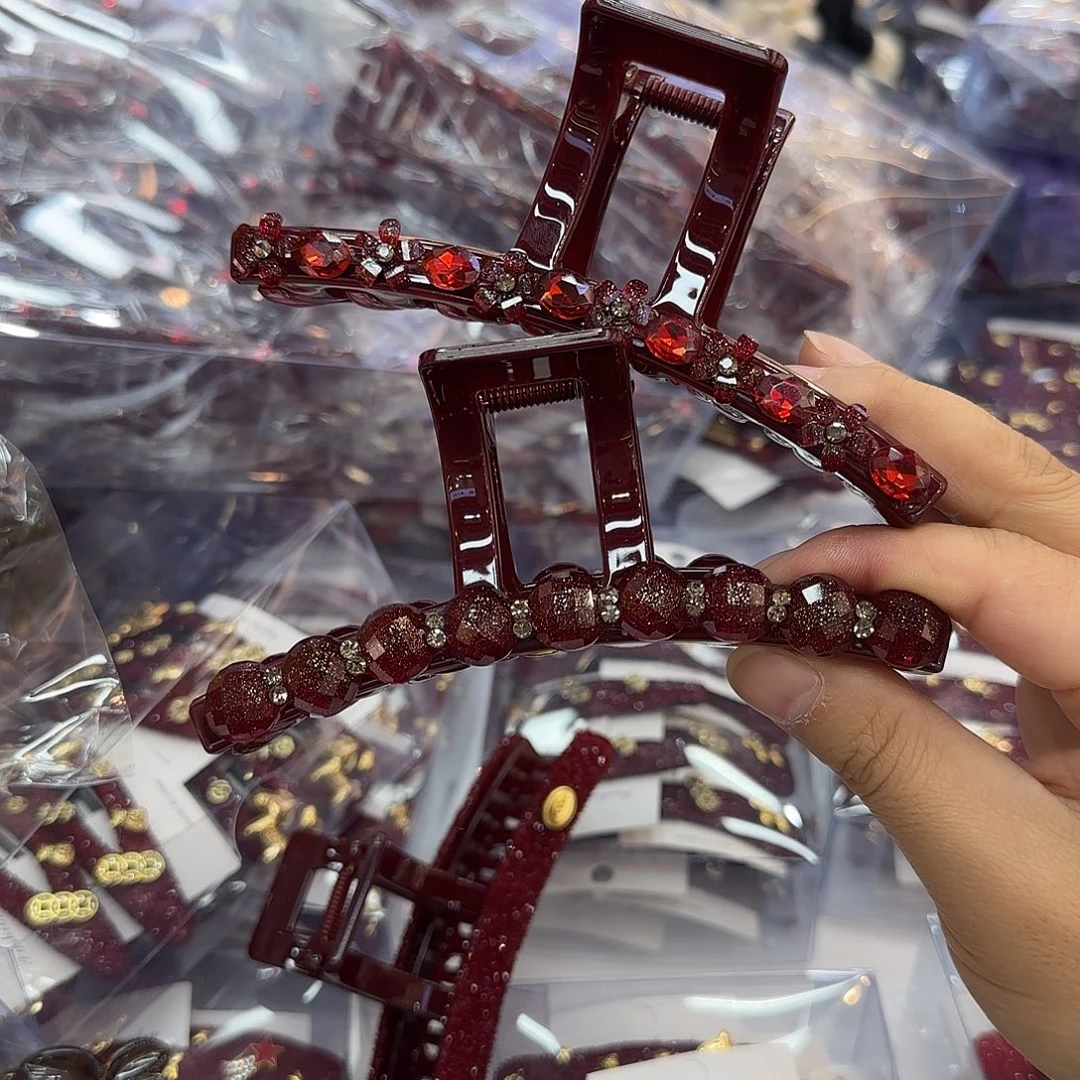 布艺非金属X03红色抓夹13公分2个