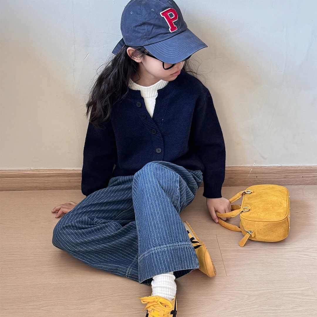 韩版宽松女童牛仔裤2026新款小女孩春装洋气阔腿裤儿童休闲直筒裤