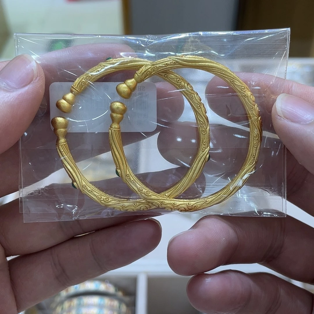 珐琅足银儿童手镯微瑕约25.3g