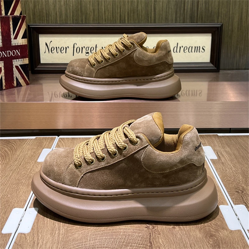 男鞋2025秋季新款时尚休闲鞋厚底增高老爹鞋低帮百搭男士运动鞋子