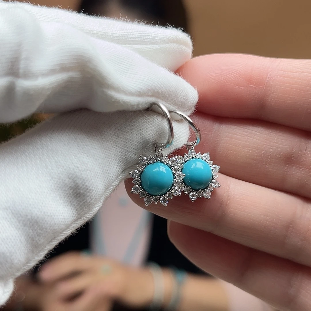 绿松石珠宝奇石银S925镶嵌