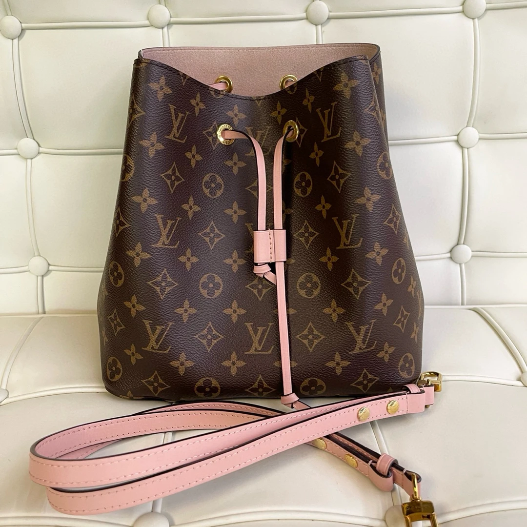 95新 LouisVuitton/路易威登 js119477 lv老花粉色水桶包
