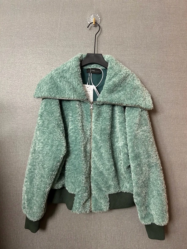 95新 MaxMara maxmara浅蓝色毛毛外套95新