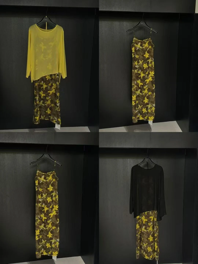 短袖印花夏季休闲气质女士百搭连衣裙提花时尚套装连衣裙16138