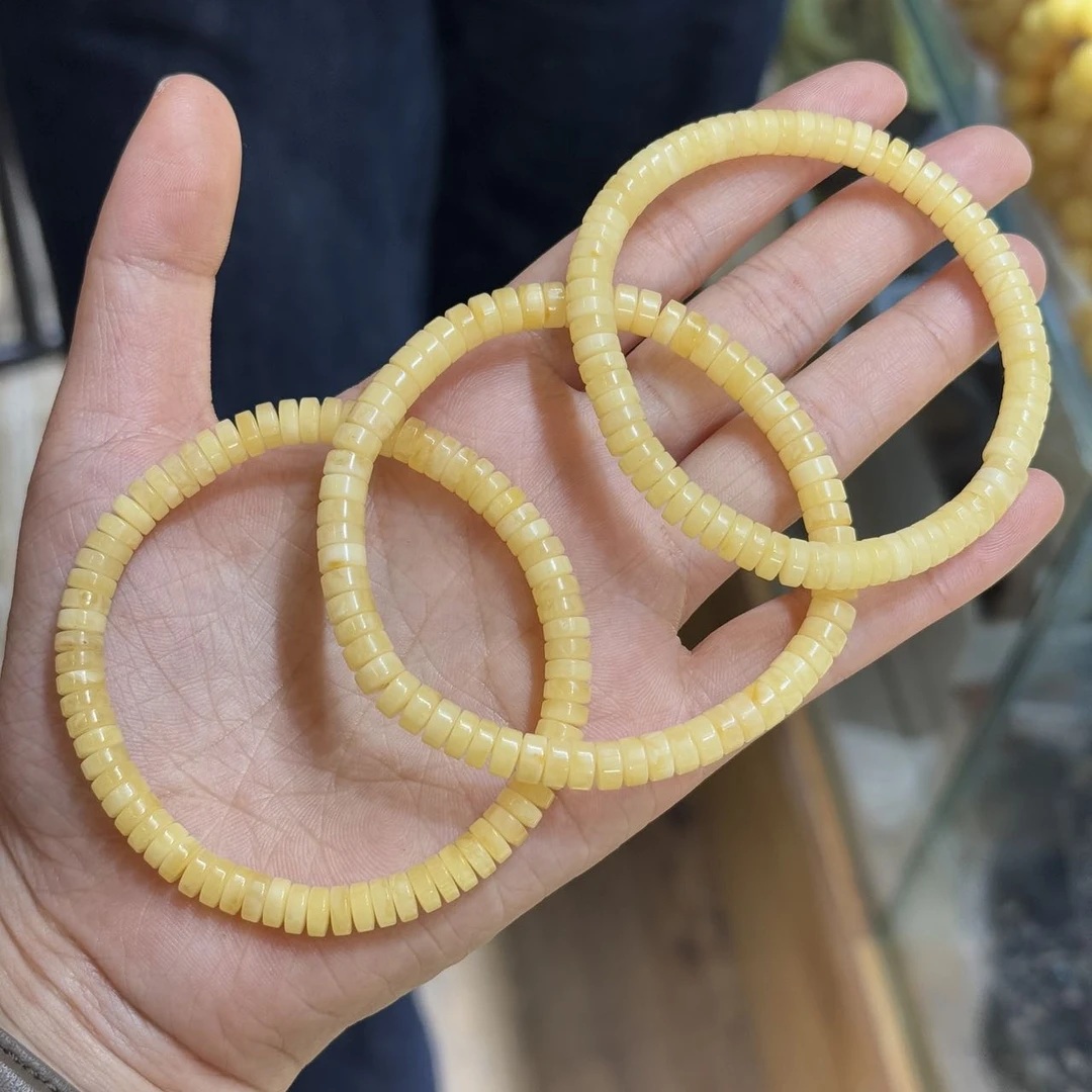 【刘云天专属】YT20077-蜜蜡药片单圈手串（多样性发其一）-6mm左右