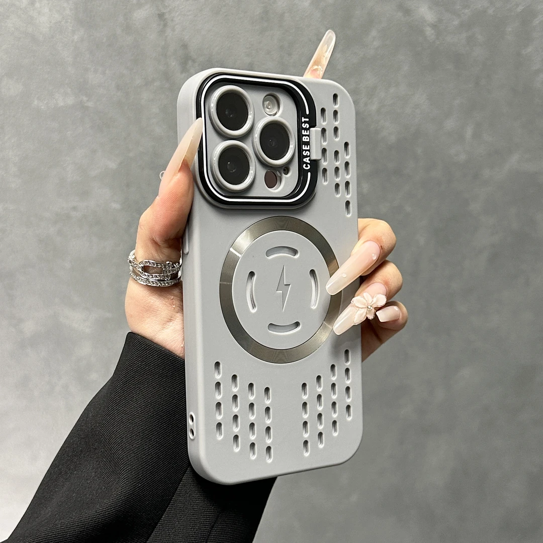 雅天简约镜头支架适用苹果16promax手机壳iPhone15磁吸散热13/14