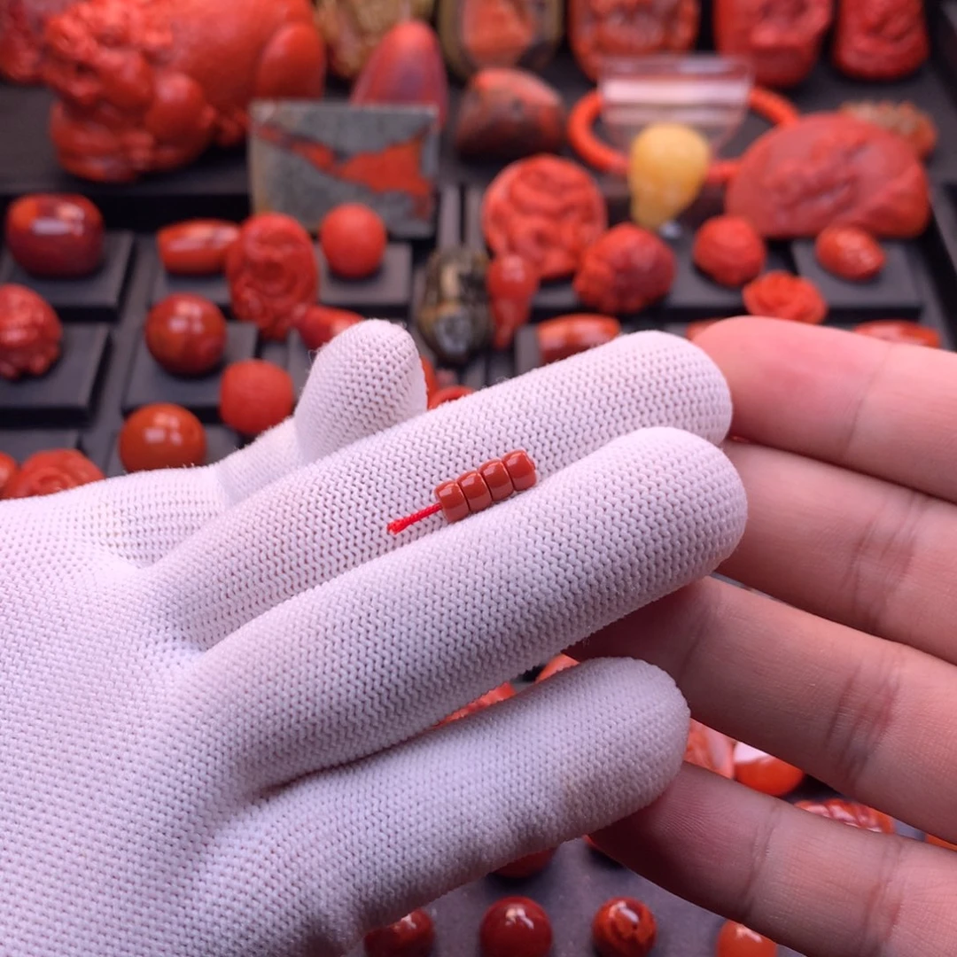 南红玛瑙未镶嵌川料原矿满色满肉精工直切隔片5mm