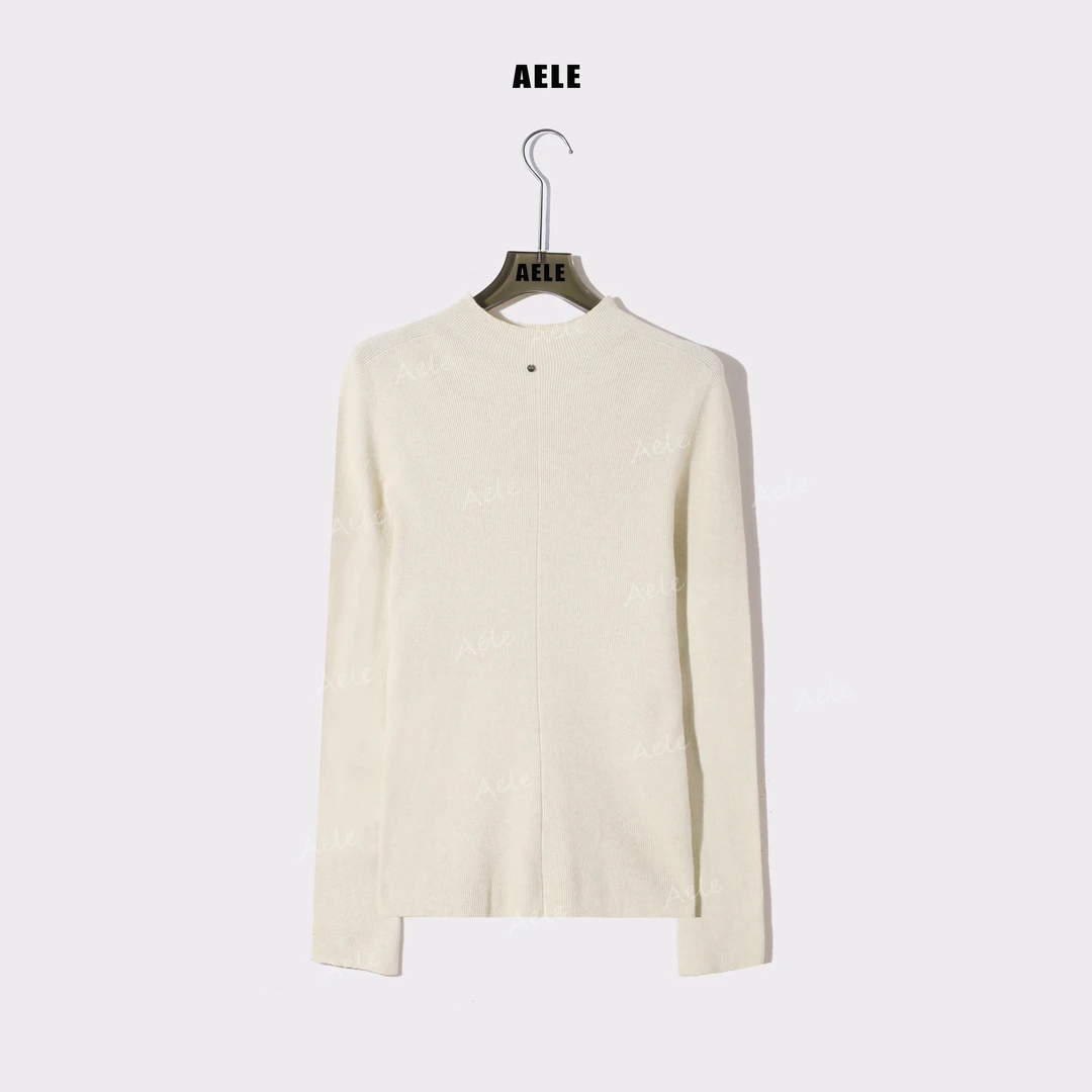 AELE打底衫半高领套衫针织气质修身型简约长袖毛衣 X855 3810 AD
