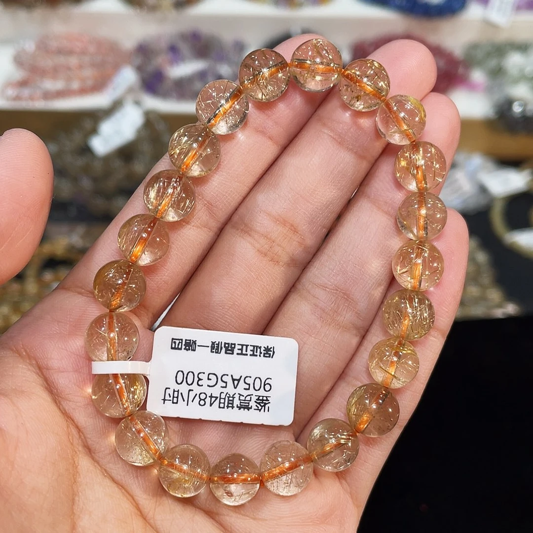 发晶未镶嵌手串冰透发晶8.9mm