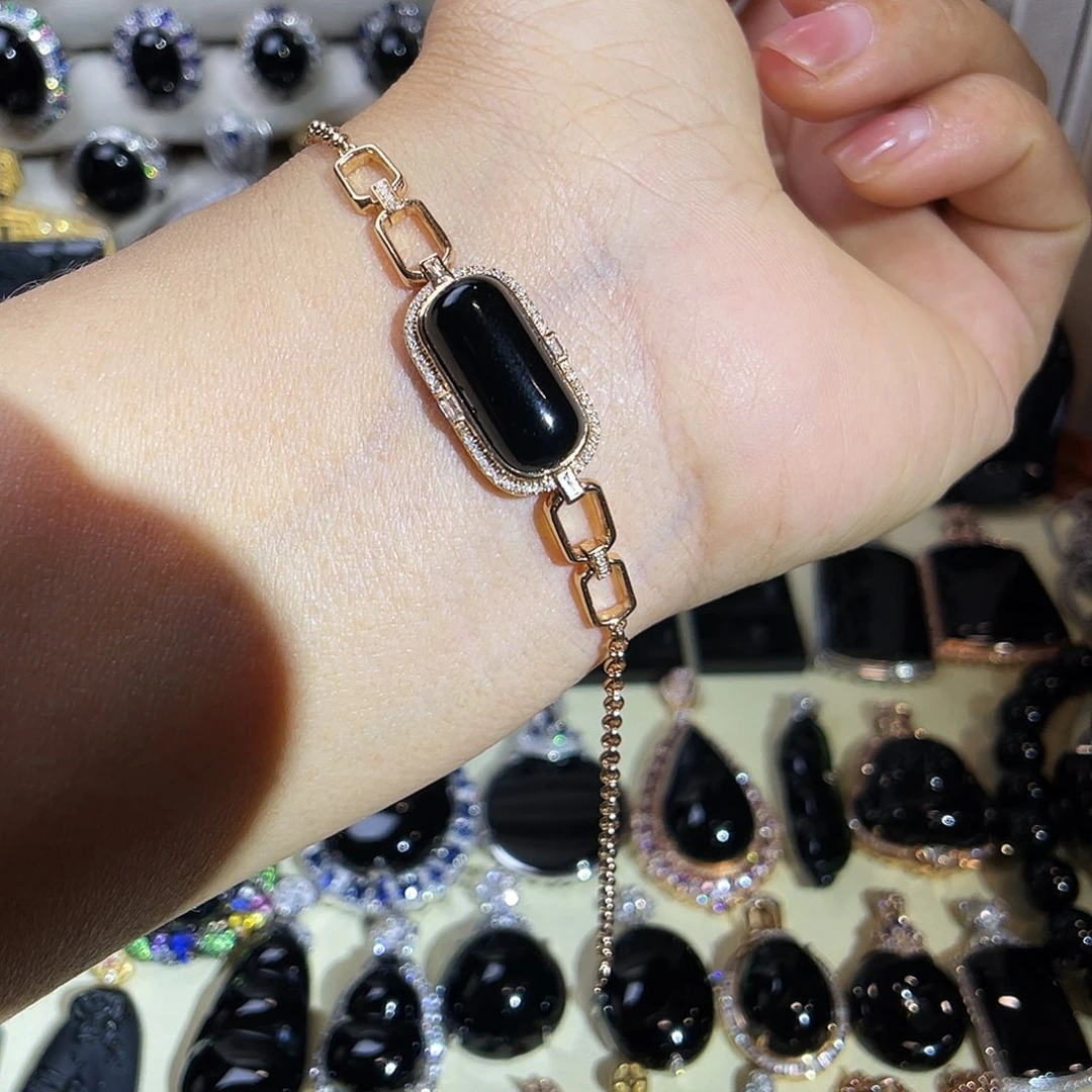 翡翠18K金镶嵌手链