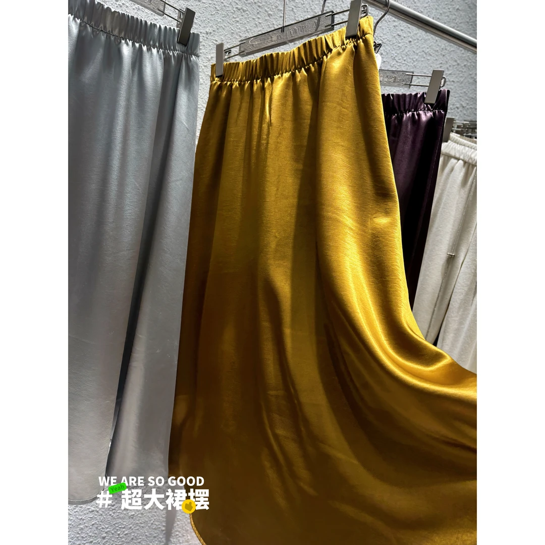 优选头家长款半身裙女春季新款显瘦百搭A字长裙8511