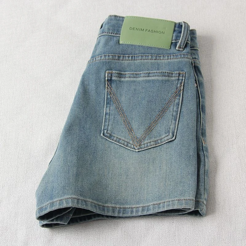 高腰牛仔短裤女夏季薄款小个子梨形身材大码弹力显瘦休闲阔腿热裤