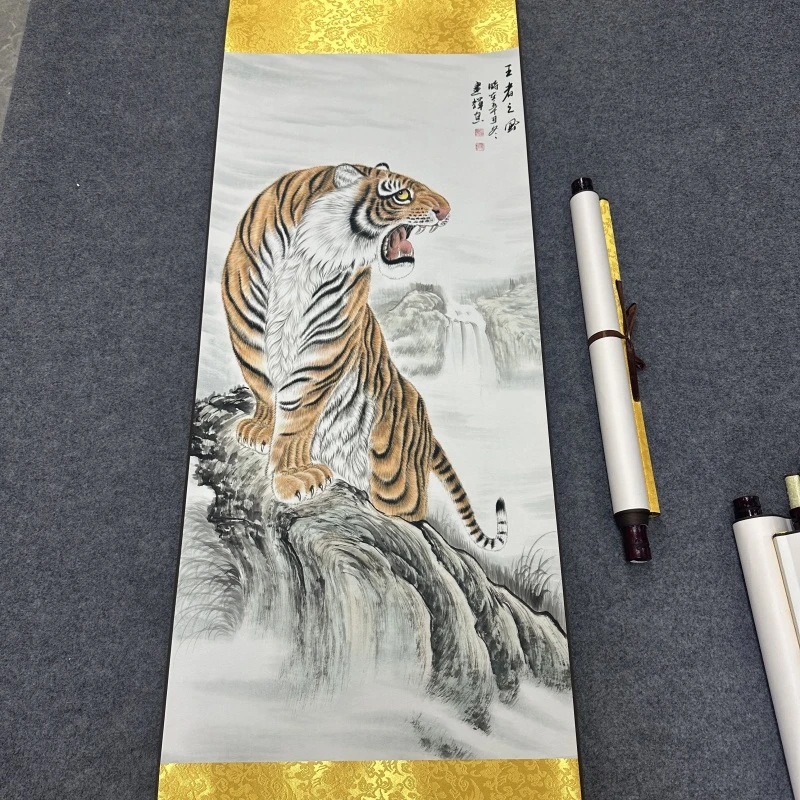 A59精装140*45（上虎.王者之风）中式数字微喷立式挂画装饰画