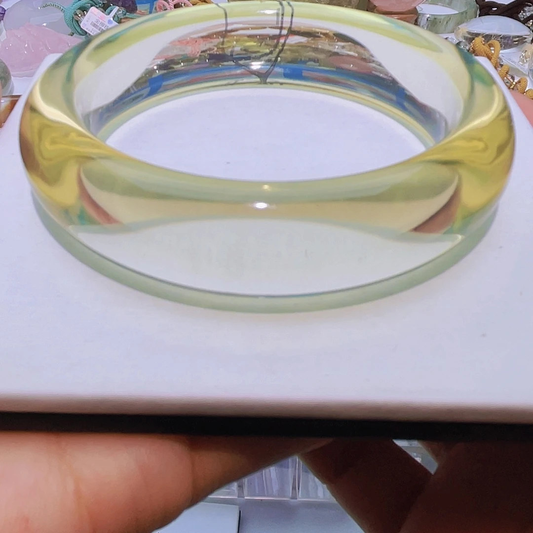 灿***灿手镯未镶嵌水晶天然黄水晶冰透体57➕圈