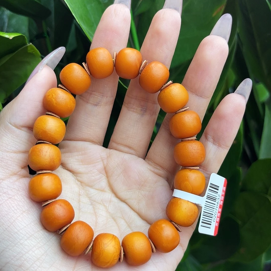 未镶嵌琥珀手链13m石膏老蜡