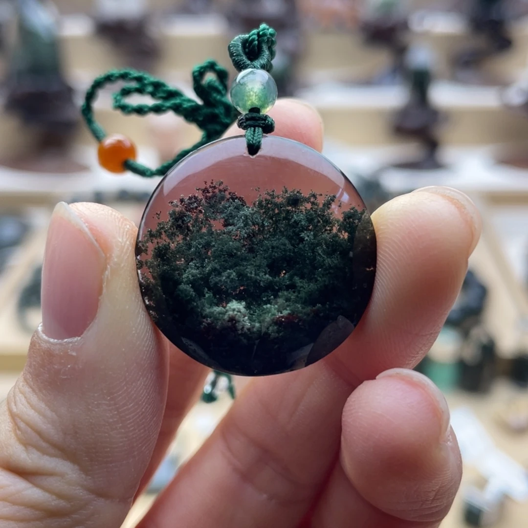 水晶颈饰未镶嵌绿幽灵聚宝盆圆牌