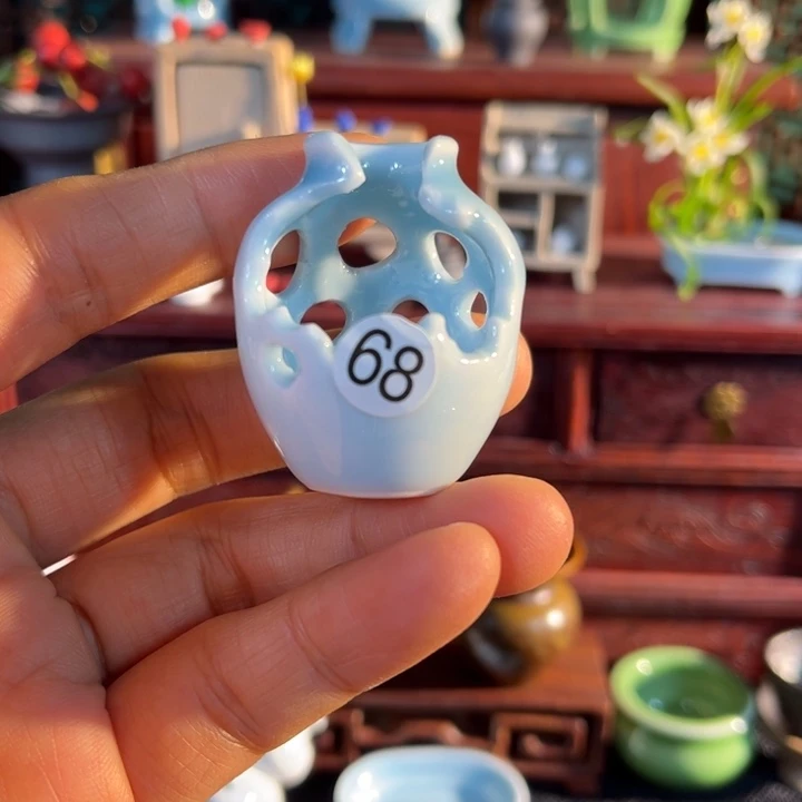 摆件微陶老王迷你花瓶