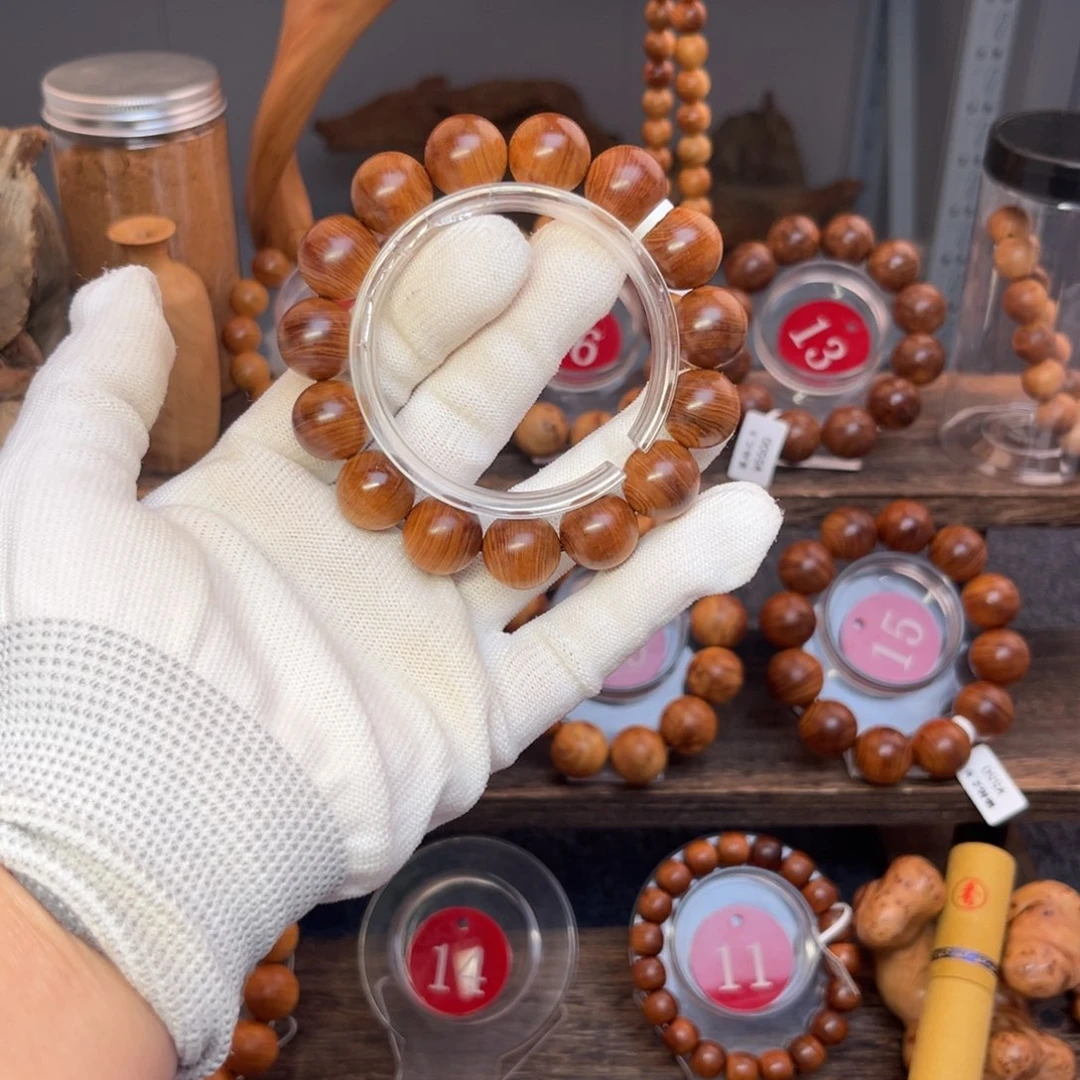 手串/手链柏木（崖柏）15干黑油骨料蚕丝纹药香