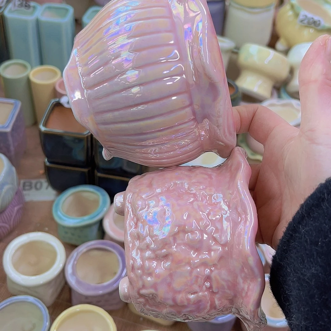 红陶陶瓷花盆当场满12包邮