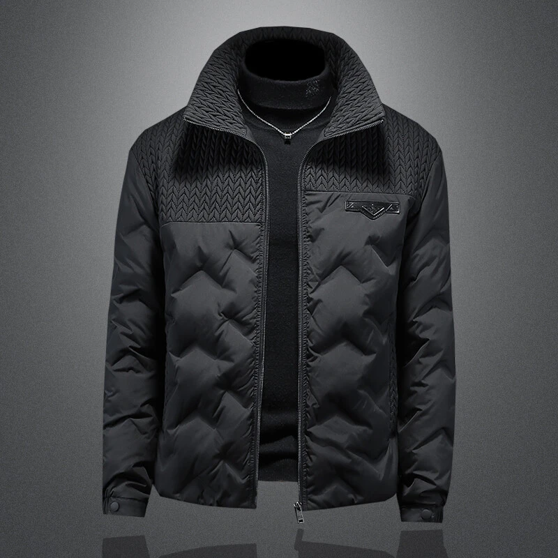 KANMALENLY/肯梅灵列麦穗羽绒服男装时尚高端白鸭绒外套加厚冬季