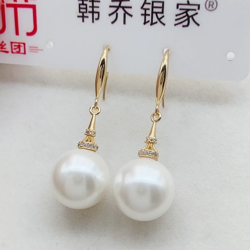 925银仿珍珠耳饰 纯银耳环日韩名媛气质原创设计小众优雅耳坠礼物
