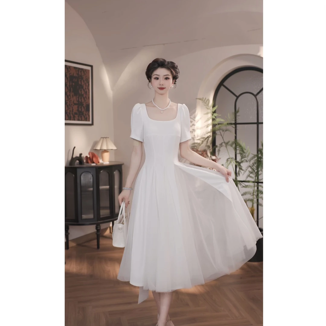 【薇宝儿-婷婷】-绝美初恋法式温柔显瘦收腰甜美连衣裙-52645Q