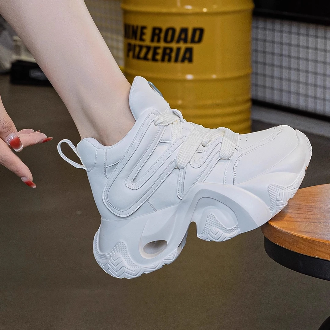 马丁靴女2025新款秋冬季厚底内增高运动休闲鞋加绒高帮老爹鞋子潮