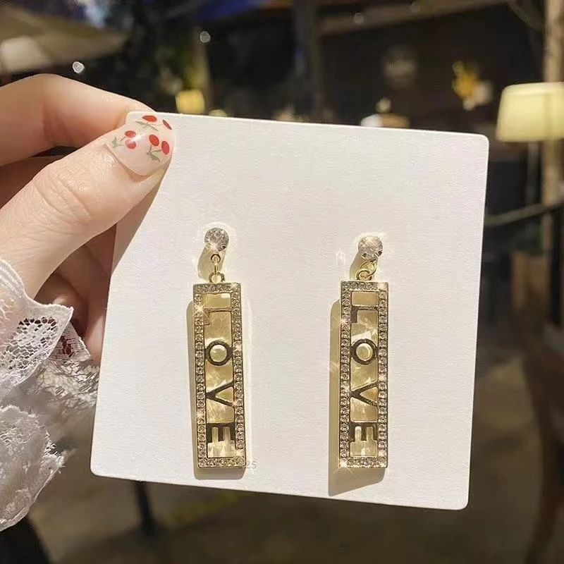 铜合金合成锆石耳饰 铜合金耳饰 A452 时尚轻奢气质百搭耳饰