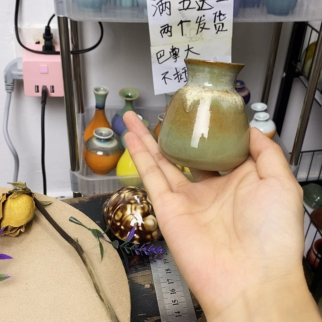 摆件景德镇高温陶瓷小花器