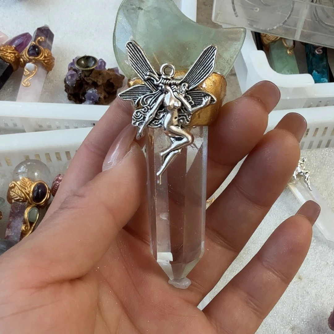 水晶手链22K金镶嵌白水