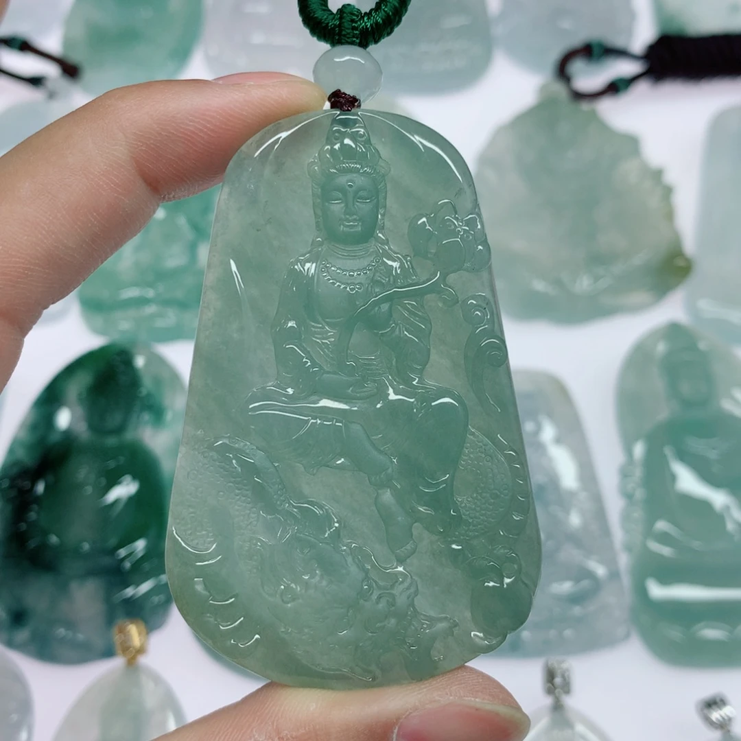 不***✿翡翠未镶嵌挂件大势至