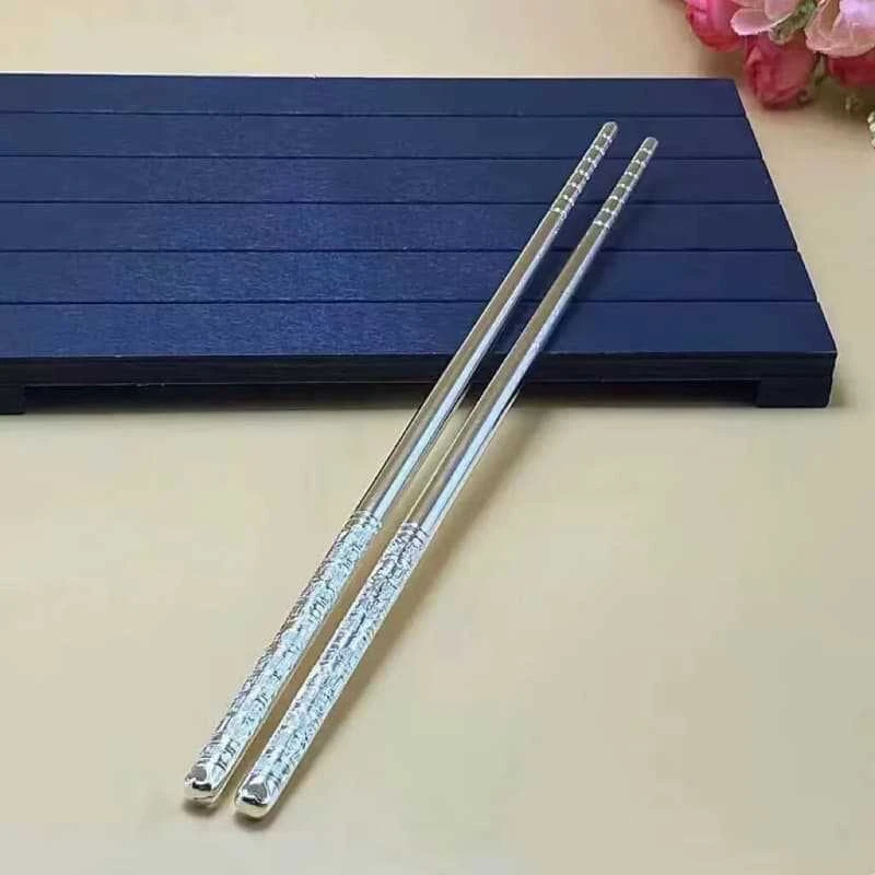 百福筷子实心实用家用餐具一对长款家用筷子筷潮
