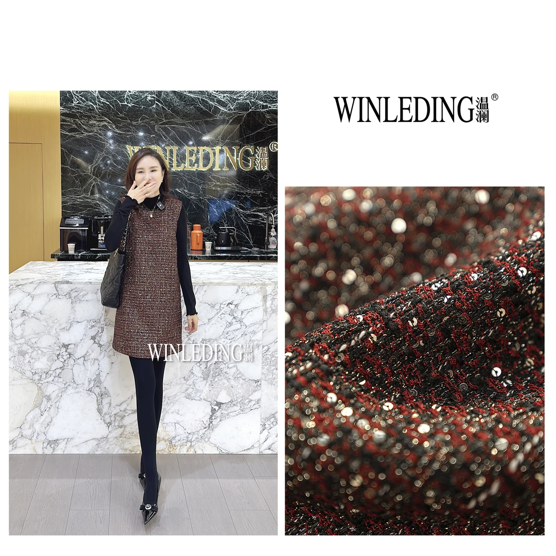 温澜服饰·澜 “贺岁”香风编织连衣裙女款爆款2025新款高级感10209