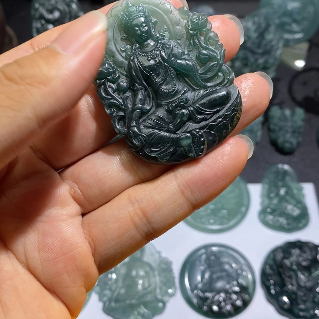 定制翡翠未镶嵌度母观音
