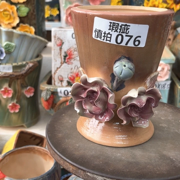 紫砂花盆粗陶材质多肉花盆076